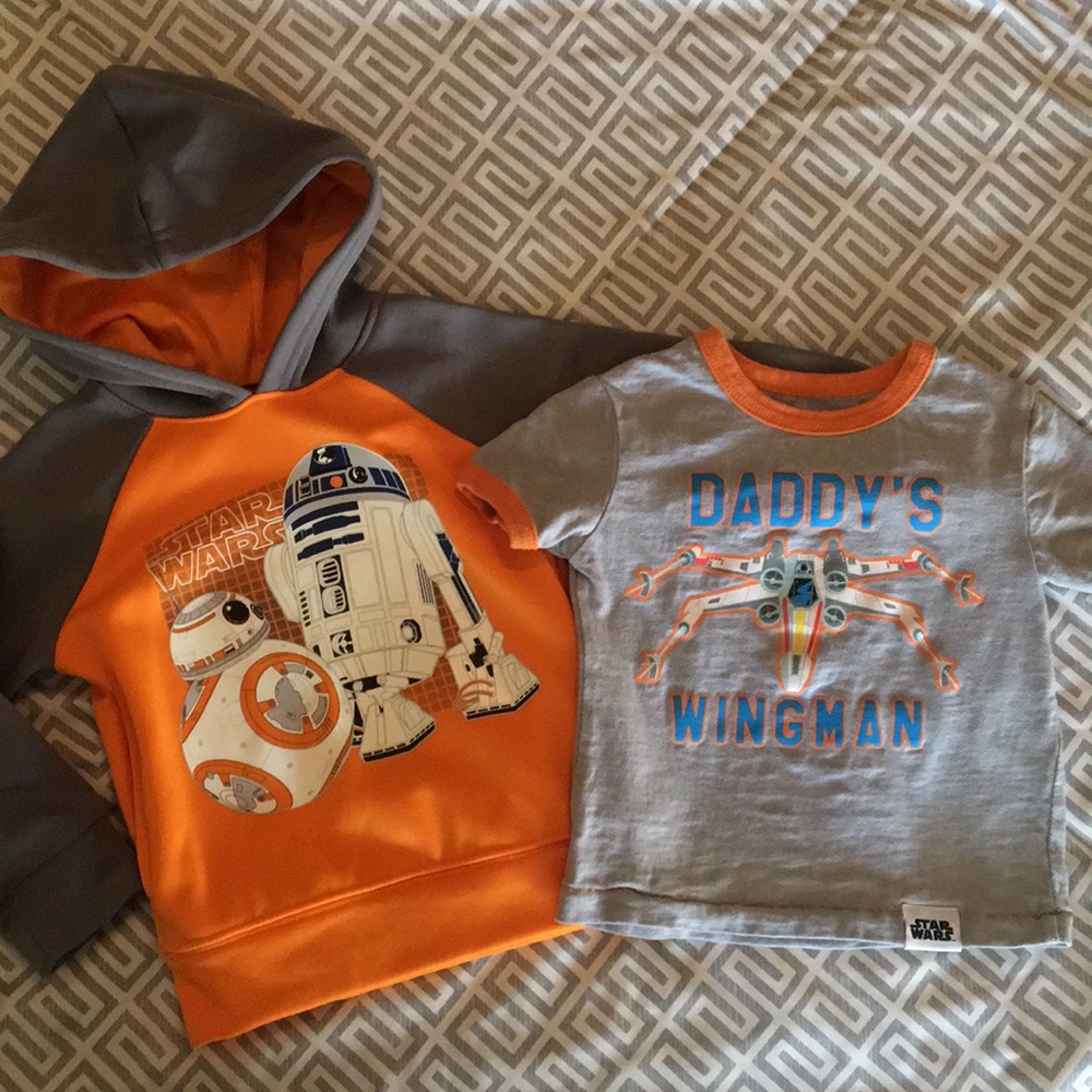 Disney Star Wars hoodie and tee 2T